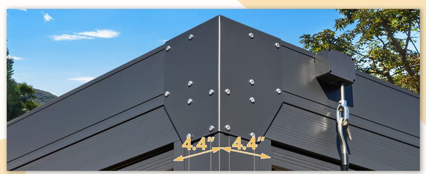 MELLCOM 10x20FT Louvered Pergola with 6 Pull-Down Screens, Aluminum Pergola with Adjustable Rainproof, Dark Gray