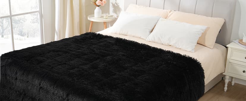 Uttermara Faux Fur Weighted Blanket Twin Size 15 Pounds, 48" x 72" Sherpa Heavy Blanket Throw for Couch Sofa Bed, Super Soft Plush Fleece & Warm Cozy Sherpa Reverse, Great for Calming and Relax, Gray