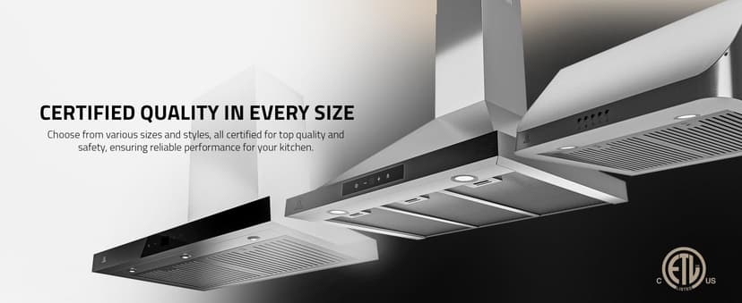 ANZZI Wall Mount Range Hood 600 CFM Gesture Sensing & Touch Control Panel Stainless Steel Wall Mount and 2 LED Lights Range Hood (30 inch)