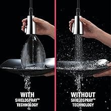 Delta Theodora Pro Style Commercial Kitchen Faucet with Pull Down Sprayer, Single Hole Matte Black Kitchen Sink Faucet, Single Handle, Matte Black 18804Z-BL-DST