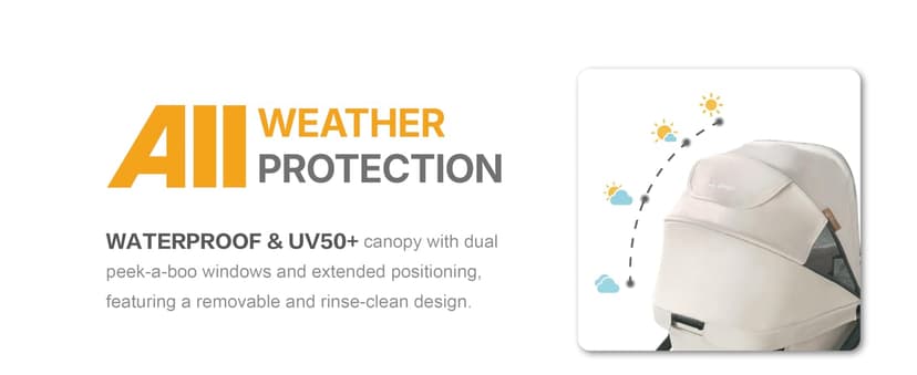 Tandem Wagon Stroller for 2 Kids, All-Terrain with Removable UV-Protection Canopy, Adjustable Push/Pull Handle, Snack Tray & Cup Holders, Perfect for Baby and Toddler(Khaki)