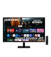 Samsung 43-Inch M7 (M70D) Series 4K UHD Smart Monitor with Streaming TV, Speakers, HDR10, USB-C, Multiple Ports, Gaming Hub, SolarCell Remote, Vision Accessibility Tools, LS43DM702UNXGO, 2024, Black