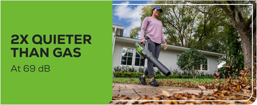 Greenworks 60V (610 CFM / 130 MPH) Cordless Leaf Blower, High Power, Lightweight & Quiet Operation for Wet Leaves, Driveways and Dense Gravel, Includes 2.5Ah Battery & 5A Rapid Charger