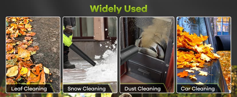 Leaf Blower, Electric Cordless Leaf Blower with 2 Batteries and Charger, 2 Speed Mode, Lightweight Leaf Blowers for Blowing Leaves, Patio Cleaning, Lawn Care and Dust