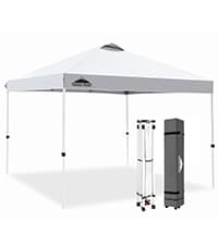 EAGLE PEAK Pop Up Canopy Tent with Wheeled Carry Bag, 8 Stakes, 4 Ropes, 4 Weight Bags, Easy Set Up Tent Canopy, 10x10 ft, 100sqft of Shade, Blue