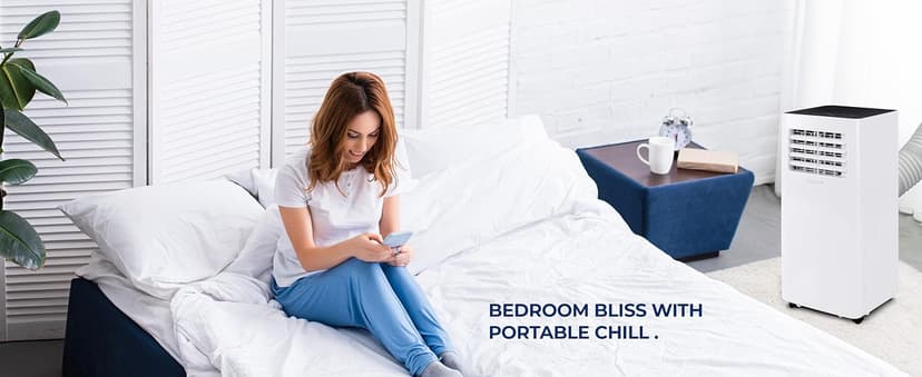 SereneLife Small Air Conditioner Portable 10,000 BTU with Built-in Dehumidifier - Portable AC unit for rooms up to 450 sq ft - WiFi app + Remote Control, Window Mount Exhaust Kit