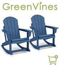 GREENVINES Folding-Adirondack-Chairs-Set-of-2 | HDPE Plastic | Fire Pit Chair | All Weather | Cup Holder | Blue | for Deck Backyard Patio Outdoor Garden