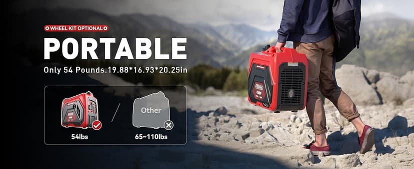 ERAYAK 4500W Portable Inverter Generator for Home Use, Super Quiet Small Generator for Camping Outdoor Emergency Power Backup, Gas Powered Engine, ECO Mode, EPA Compliant