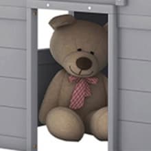 Okak Twin Size Low Loft Bed with Playhouse Loft Bed Frame with Drawer, Shelf,Stairs and Safety Guardrail for Teens, Girls or Boys Loft, Strong Wood Slats Support,Gray