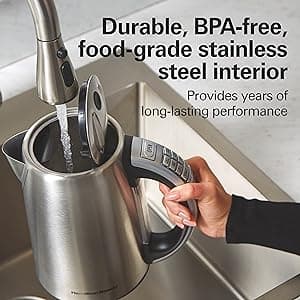 Hamilton Beach 1.7 Liter Temperature Control Electric Kettle, Water Boiler & Heater, Fast Boiling 1500 Watts, BPA Free, Cordless, Auto-Shutoff and Boil-Dry Protection, Stainless Steel (41020R)