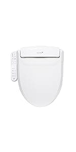 SmartBidet SB-1000WE Electric Bidet Toilet Seat with Heated Seating, Warm Air Dryer, Temperature Control Wash, and Remote Control, Elongated Seating