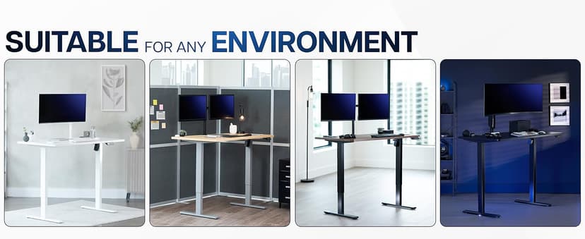 VIVO Electric 60 x 24 in Standing Desk, Memory Height Adjustment, 1B Series, One-Piece Black Top, Black Frame, DESK-KIT-1B6B