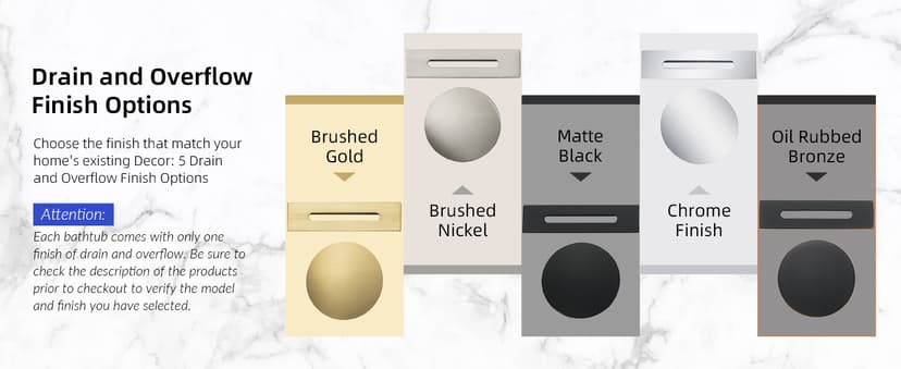 WOODBRIDGE 59" Acrylic Freestanding Bathtub Contemporary Soaking Tub with Matte Black Overflow and Drain,White Tub,B0058-MB