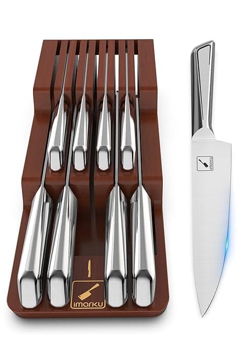 imarku Pots and Pans Set, 14PCS Kitchen Cookware Sets Tri-Ply Clad Stainless Steel with Hangered Handle and Lids, Suits Ceramic and Induction, Oven and Dishwasher Safe, Best Gifts for Women Man