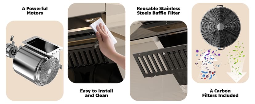 Under Cabinet Range Hood 30 inch, 900 CFM Kitchen Hood with Voice/Gesture/Touch Control,Ducted/Ductless Convertible Stainless Steel Range Hood, 4 Speed Exhaust Fan,Adjustable Lights