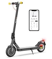 5TH Wheel V40 PRO Electric Scooters, 48V 800W Peak Motor & 20 MPH, 24.9 Miles Range, 10" Solid Tires, Front-N-Rear Suspension and Ambient Light, Folding Sport Scooters with Dual Brake System and APP