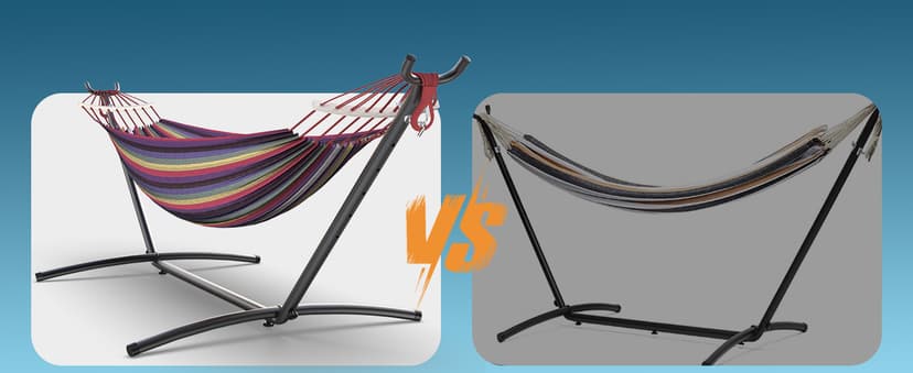 Double Hammock with Heavy-Duty Steel Stand,Portable,Easy Assembly,600lbs Weight Capacity,Perfect for Indoor,Yard,Camping,or Outdoor-Rainbow
