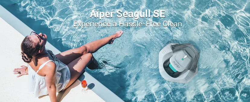 AIPER Cordless Robotic Pool Vacuum, Self-Parking Technology, Portable, Ideal for Above-Ground Flat Pool up to 40 Feet