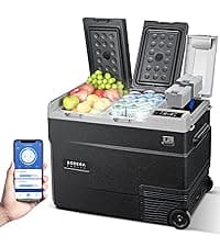 BODEGACOOLER 12 Volt Car Refrigerator,80 Quarts Portable Fridge,75L RV Freezer Single Zone,with APP Control,-4℉-68℉ Car Cooler,12/24V DC & 100-240V AC for Travel, Camping,Outdoor,Truck,SUV