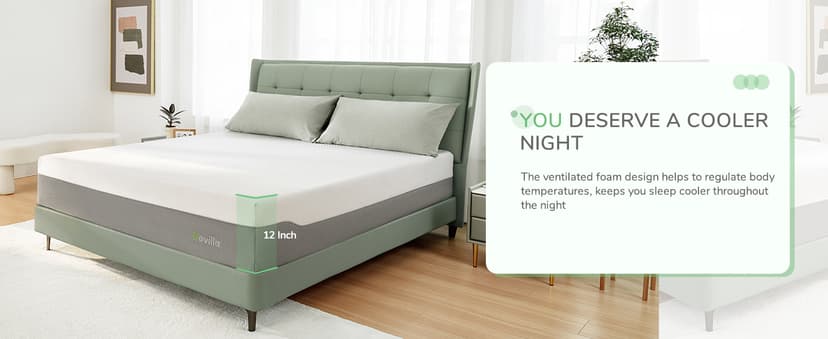 Novilla King Mattress, 12 Inch Foam Mattress in a Box, Gel Memory Foam Mattress for Pressure Relief & Motion Isolation, Bed Mattresses with Medium Soft