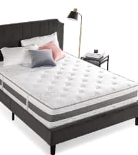 Zinus 12 Inch Comfort Support Cooling Gel Hybrid Mattress, Queen, Euro Top Innerspring Mattress, Motion Isolating Pocket Springs, Mattress in A Box