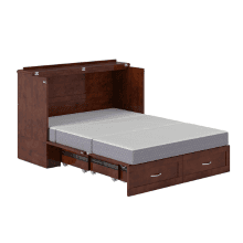 AFI Hamilton Full Murphy Bed Chest with Mattress, Storage, and Built-in Charger in Light Toffee
