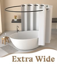 No Hook Slub Textured Shower Curtain with Snap-in PEVA Liner Set - 71" x 74"(72"), Hotel Style with See Through Top Window, Fabric Outer Curtain & Waterproof Inner Liner, White, 71x74