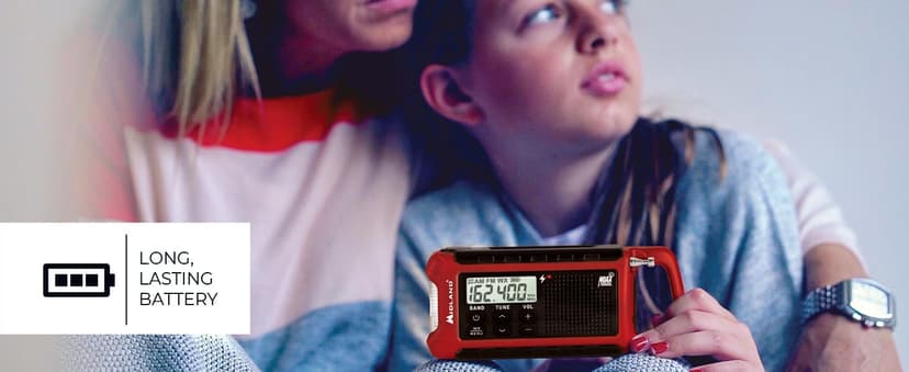 Midland ER210 NOAA Emergency Weather Radio - Compact, Crank, Weather Alerts, AM/FM Radio, Multiple Power Sources, SOS Emergency Flashlight