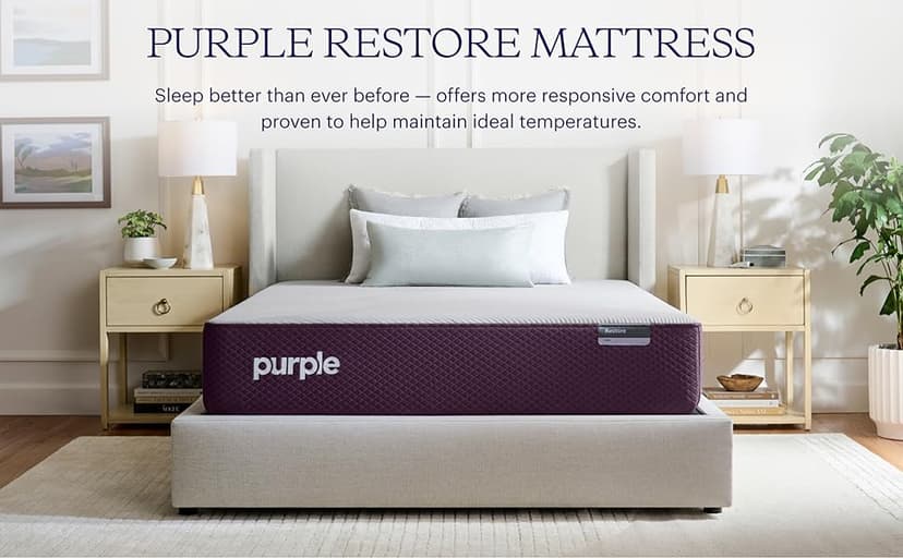 Purple Restore Mattress (Soft) – Split King, GelFlex Grid, Better Than Memory Foam, Temperature Neutral, Responsiveness, Breathability, Made in USA