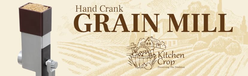 Grain Mill Wheat Flour Grinder, Stainless Steel Metal Burrs (Hand Crank Grain Mill)