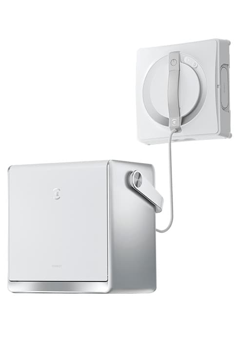 ECOVACS Winbot W1 Pro Window Cleaning Robot, Intelligent Cleaning with Dual Cross Water Spray Technology, Win SLAM 3.0 Path Planning, 2800Pa Suction Power, Edge Detection Technology, App Control,Grey