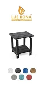 LUE BONA Folding Adirondack Chair Set of 4, Black HDPS Fire Pit Patio Chairs Weather Resistant, Modern Plastic Outdoor Chairs with Cup Holder