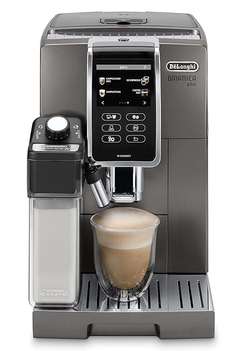 De'Longhi America Dinamica Fully Automatic Coffee and Espresso Machine with Premium Adjustable Frother, Stainless Steel, ECAM35025SB