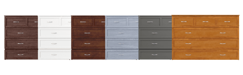 AFI, Northfield Queen Murphy Bed Chest with 6" Mattress, Storage Drawer & Built-in USB Charger, Light Toffee