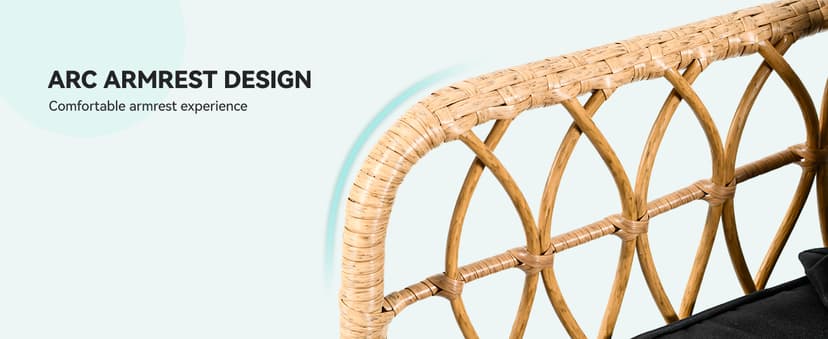 YITAHOME Patio Chairs Set of 4, Outdoor Patio Furniture Dining Chairs, All-Weather Rattan Conversation Chairs with Soft Cushions for Backyard Deck (Light Brown+Black)