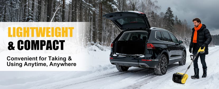 Cordless Electric Snow Shovel, Brushless 12-Inch Width | 6-Inch Depth Snow Blower, Lightweight Snow Thrower Machine, Efficient Snow Removal with Battery and Charger, 2 Batteries