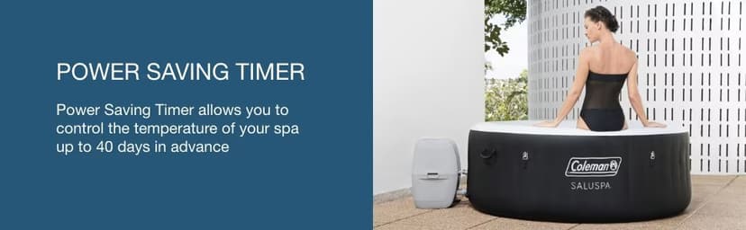 Coleman SaluSpa Miami AirJet 2 to 4 Person Round Inflatable Hot Tub Portable Outdoor Spa with 120 Soothing AirJets and Insulated Cover, Black