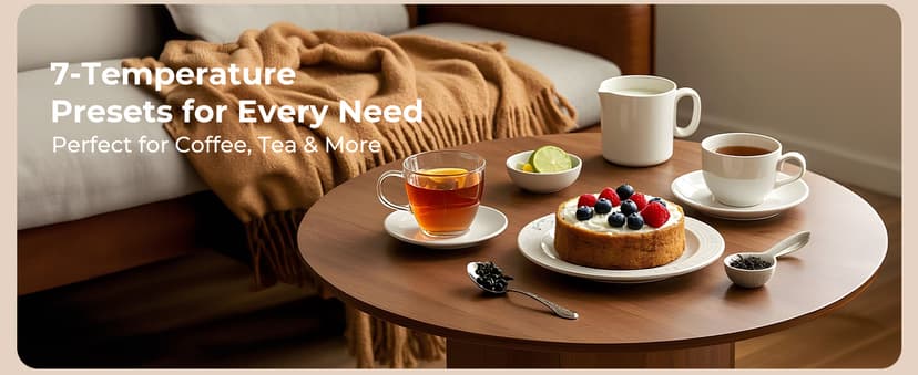 Electric Kettle 1.0L 1200W, 7 Temp Settings, 4H Keep-Warm, Fast-Boil Stainless Steel Electric Tea Kettle, 120V Water Boiler with Auto-Shut Off, Cool Touch PP Exterior for Home Office, Black