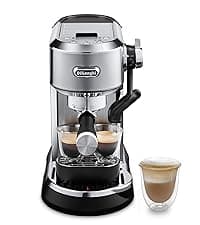 De'Longhi Dedica Maestro Plus Espresso Machine, Automatic Steam Wand, 3 Coffee Temp & Milk Foam Settings, 54oz Removable Tank, Easy-to-Clean Dishwasher-Safe Parts, Compact Stainless Steel Design