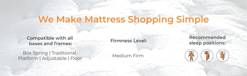 Signature Design by Ashley California King Size Chime 12 Inch Medium Firm Hybrid Mattress with Cooling Gel Memory Foam for Pressure Relief