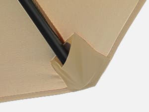 10ft Patio Umbrella with Base Included, Outdoor Offset Cantilever Umbrella w/Upgraded Yarn-dyed Fabric Shade, Sturdy 8 Rids, Easy Tilt Adjustment, for Pool Deck Porch Backyard Garden,Beige