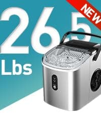 EUHOMY Ice Cube Maker Machine Countertop with External Water Tank, 34Lbs, 16Pcs Ready in 13 Mins, 2 Ways to Add Water, Auto-Cleaning, with Ice Scoop & Basket, for Home/Kitchen/Office/Bar (Black)