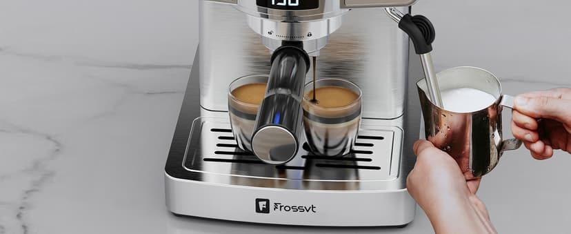 Espresso Machine 20 Bar, Milk Frother Steam Wand, 60oz (1.8 Liters) Water Tank, 1350W for Home Barista Espresso Latte Macchiato and Cappuccino Maker