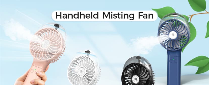 COMLIFE Portable Handheld Misting Fan, 3000mAh Rechargeable Battery Operated, 180° Foldable, Mini Personal Fan with Water Sprayer for Travel, Makeup, Home, Office, Camping, Outdoors