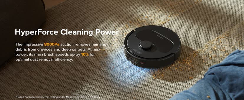 roborock Qrevo Series Robot Vacuum and Mop, 8000Pa Suction, Upgraded from Qrevo S, Anti-Tangle Brushes, Smart Obstacle Avoidance, Auto Mop Washing, All-in-One Dock, 200RPM Spinning Mops, Black(QV 35A)