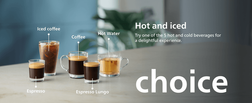 PHILIPS 3300 Series Fully Automatic Espresso Machine with integrated milk frother and grinder, 5 Hot & Iced Coffee Pre-Sets, 40% Quieter SilentBrew, 15-Bar Pressure, Glossy Black (EP3326/90)