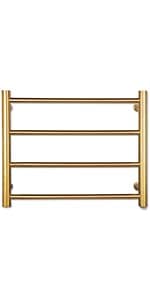 Black Towel Warmer Rack for Bathroom with Timer/Fahrenheit Display Electric Heated 10 Bars Drying Rail Plug-in or Hardwired Wall Mounted Heating Bath Towel Warming(Matte Black)