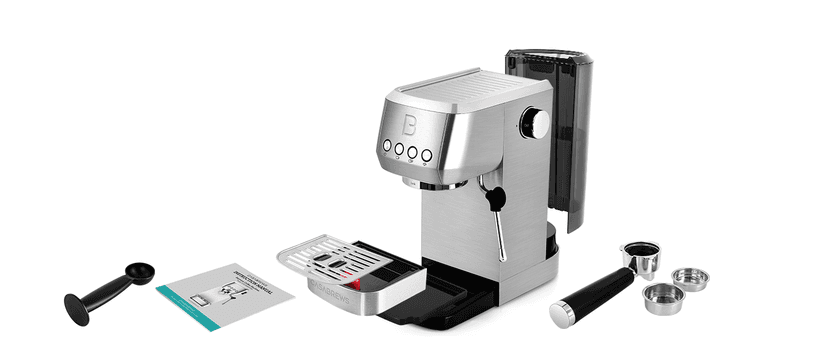 CASABREWS 3700 Essential Espresso Machine 20 Bar, Stainless Steel Cappuccino & Latte Machine with Steam Frother for Home, 43.9oz Water Tank, Silver