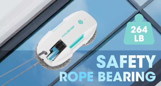 HAUSHOF Robot Window Cleaner with 3800Pa Suction, Auto Water Spray, AI Path Planning & Edge Detection, Remote Control for High-Rise Window, Glass Door