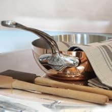 Mauviel M'Heritage 150 S 1.5mm Polished Copper & Stainless Steel 14-Piece Cookware Set With Cast Stainless Steel Handles And Curved Lid, Made In France